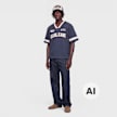 Karl Kani College V-Neck Boxy T-Shirt blu 103059 4