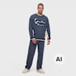 Karl Kani Signature BRK Insert Oversized Crew blauw 103060 4