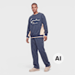 Karl Kani Signature Box Pleat Straight Leg Sweatpants bleu 103062 4