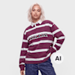 Karl Kani College Stripe Boxy Rugby Shirt violeta 103080 1