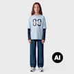 Karl Kani Round Serif 89 Layered Longsleeve Junior niebieski 103108 4