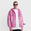 Smoke Rise Trouble In Peace Zip Hoodie rosa  103170 1