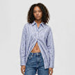 Urban Classics Ladies Striped Cotton Blouse blauw 103282 1