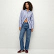 Urban Classics Ladies Striped Cotton Blouse blauw 103282 4