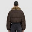 Urban Classics Ladies Cropped Fake Fur Collar Jacket castanho 103285 2