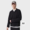 Another Cotton Lab Another Longsleeve Piqué Polo Shirt Schwarz 103431 1