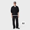 Another Cotton Lab Another Longsleeve Piqué Polo Shirt zwart 103431 4