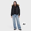 Zavetti Canada W OLIVIA HOODED BOMBER JACKET black negro 103554 9