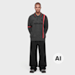 Umbro Longsleeve Knitted Football Polo Grau 103749 4