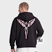 Colucci IKARUS BACKPRINT ZIP-HOODIE BLACK, AOP ROSE zwart 105218 2