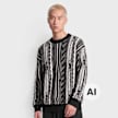 Colucci CREWNECK SWEATER AOP BLACK zwart 105224 1
