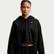 Nike Studio Fleece Medium Weight Oversized Crop Full Zip Hoodie schwarz 105550 1