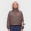Decibel Polka Dot Funnel Neck Jacket braun 107026 1