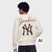 New Era MLB Large Logo Knit Crew beż 107569 1