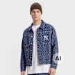New Era MLB Logo All-Over-Print Denim Jacket niebieski 107587 1