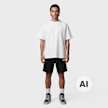 Off-White Diagonal Open Hem Jogger Shorts zwart 108887 4