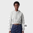 Off-White Crop Hoodie cinzento 110097 1