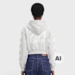 Off-White crop hoodie med grey heather cinzento 110097 2