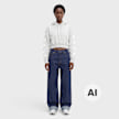 Off-White crop hoodie med grey heather cinzento 110097 5