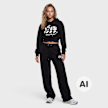 Off-White Crop Hoodie czarny 110101 4