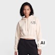 Off-White Crop Hoodie beż 110103 2