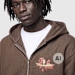 Mister Tee True Warrior Fluffy Zip Hoody castanho 140074 3