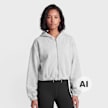 Urban Classics Ladies Fluffy Cropped Zip Hoodie grijs 102027 1