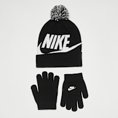 Nike Nan Swoosh Pom Beanie Glove Set negro