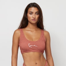 Karl Kani Small Signature Crinkle Bikini Top smeđa