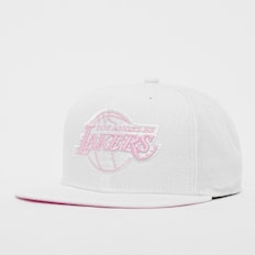 Mitchell & Ness Summer Suede Snapback Los Angekes Lakers bianco