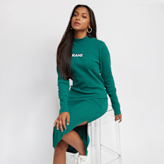 Karl Kani Retro Turtle Neck Slit Dress grün