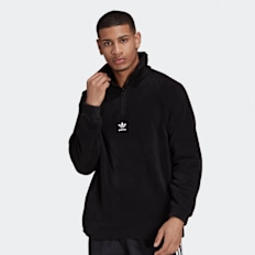 adidas Originals adicolor 1/2 Zip Teddy Fleecepullover zwart