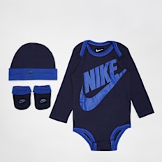 Nike Futura Logo Hat/Bodysuit/Bootie (3 Piece) bleu