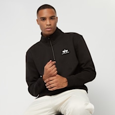 Alpha Industries Half Zip Sweater Small Logo schwarz
