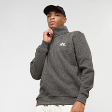 Alpha Industries Half Zip Sweater Small Logo weiß