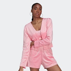adidas Originals Luxe Loungewear Velvet Cardigan lichtroze