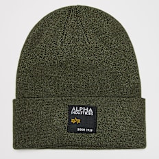 Alpha Industries Label Beanie verde