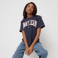 Tommy Jeans Tjw Rlxd Collegiate Logo Ss niebieski