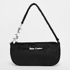 Juicy Couture Chloe Diamante Velour Shoulder Bag negro