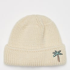 On Vacation Short Wool Beanie Palm weiß