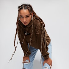 Karl Kani Small Signature Corduroy Oversize Hoodie castanho