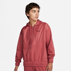 Nike Sportswear Icon Clash 1/4-Zip Fleece Hoodie crvena
