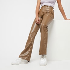 Sixth June Vegan Leather Pants castanho
