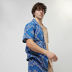 Karl Kani Chest Signature Paisley Block Resort Shirt blau