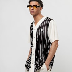 Karl Kani OG Block Pinstripe Baseball Shirt schwarz