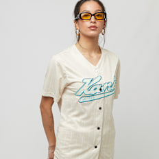 Karl Kani Varsity Pinstripe Baseball Shirt weiß