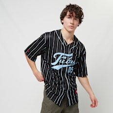 FUBU Varsity Pinstripe Baseball Jersey plava