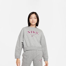 Nike JUNIOR G NSW TREND FLC CREW PRNT gris