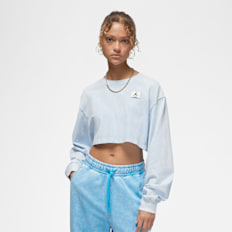 Jordan Long-Sleeve Cropped T-Shirt blau