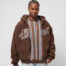 Karl Kani Varsity Teddy Full Zip Hoodie marrone